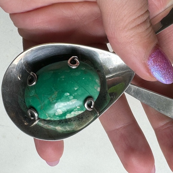 Very large and heavy TAXCO 925 Sterling silver necklace with natural stone - Picture 9 of 11